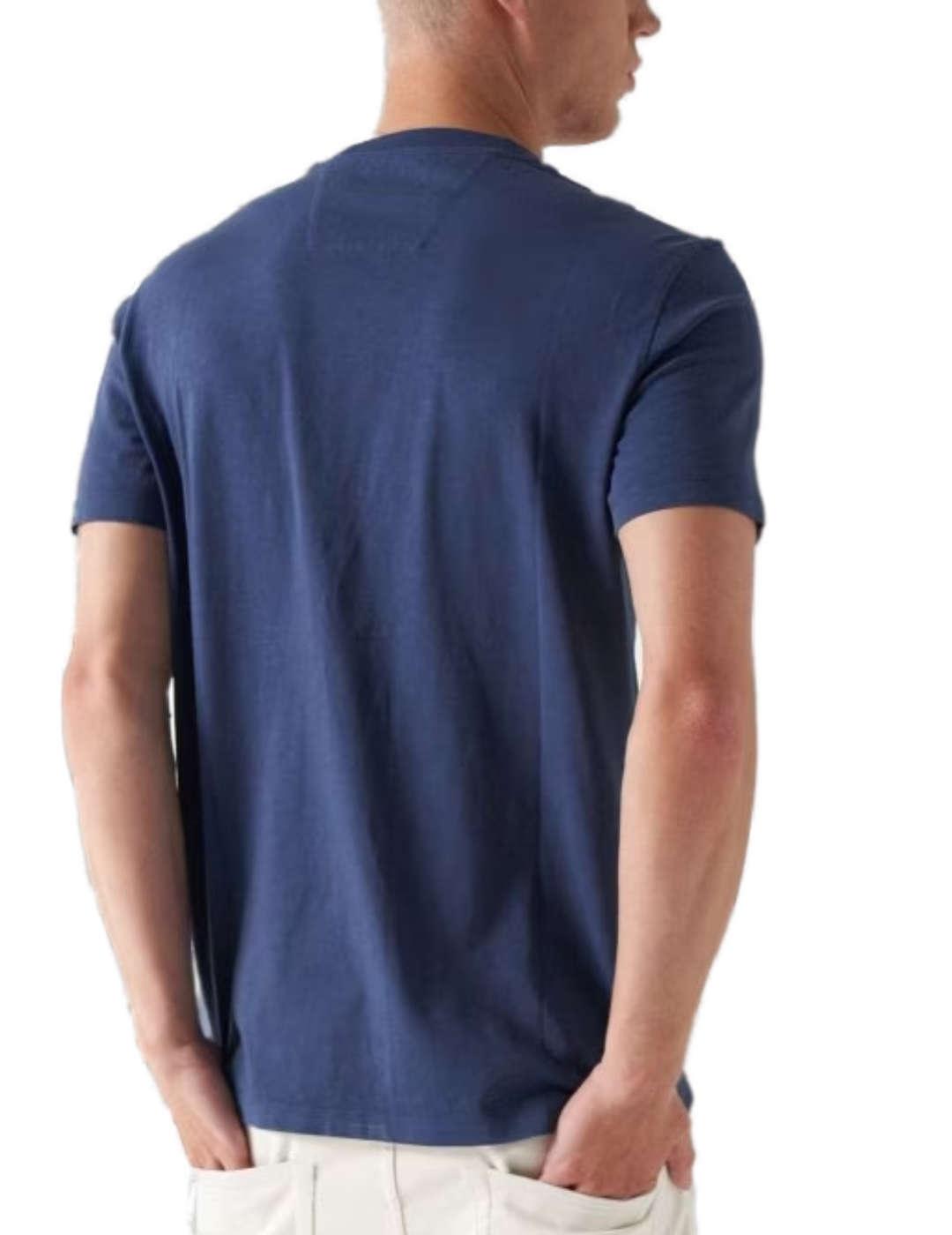 Camiseta Salsa tinte vegetal azul manga corta de hombre