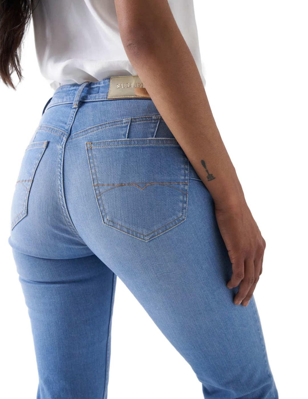 Pantalón vaquero Salsa Destiny cropped slim push up de mujer