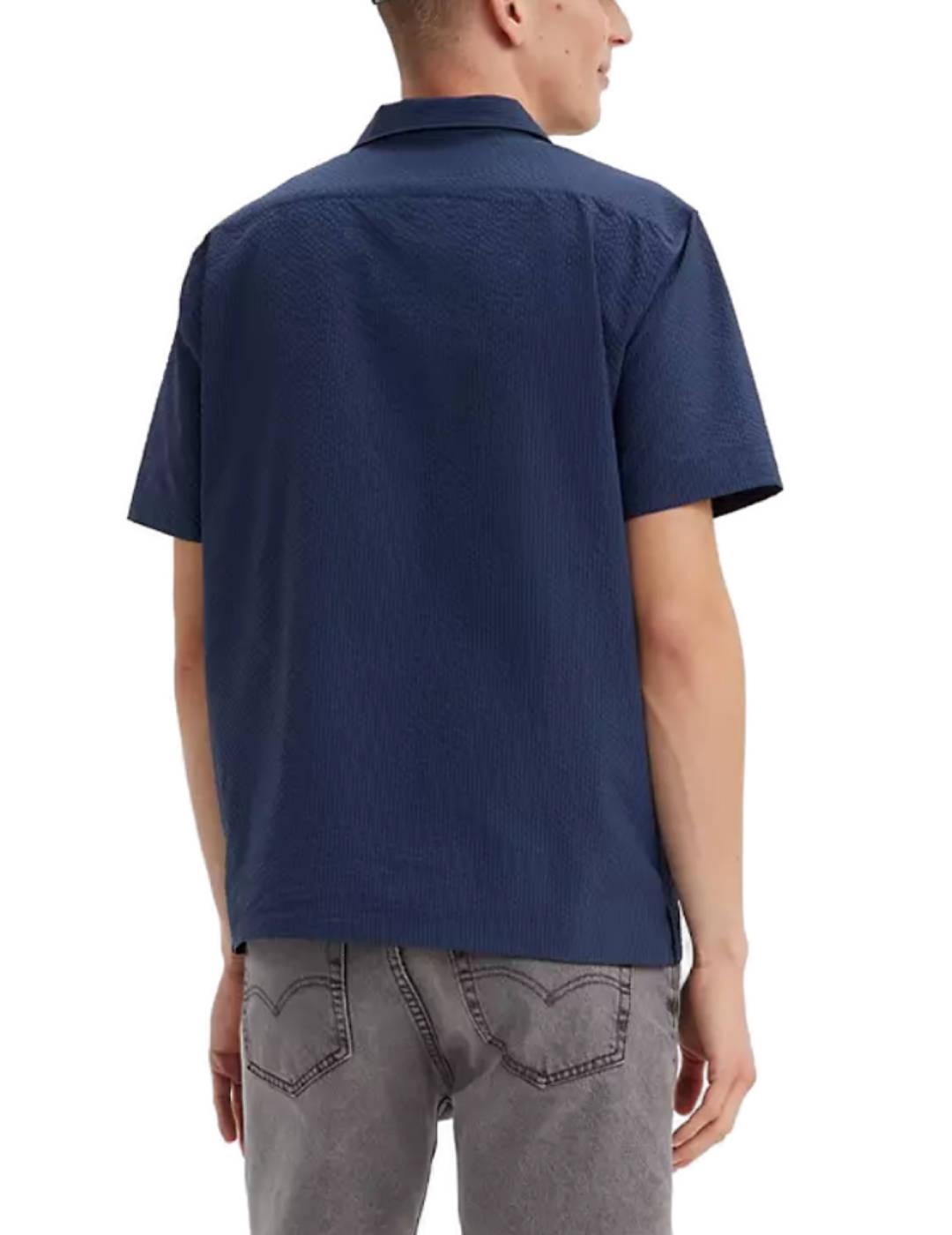 Camisa Levi´s marino manga corta con textura de hombre