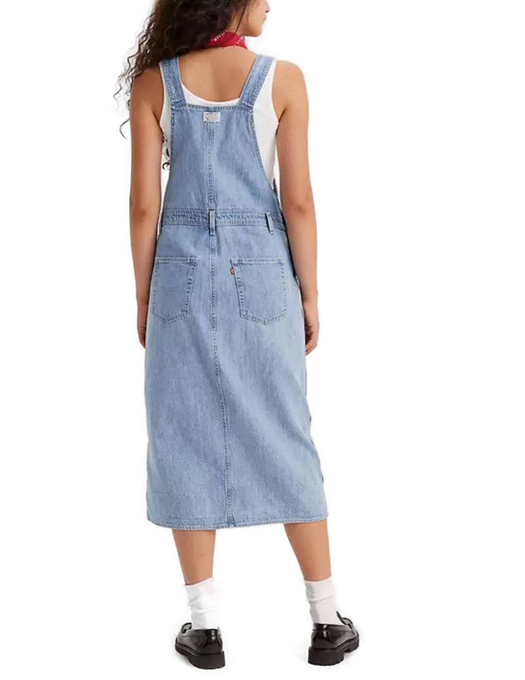 Vestido pichi Levi´s Tico denim azul de tirantes de mujer