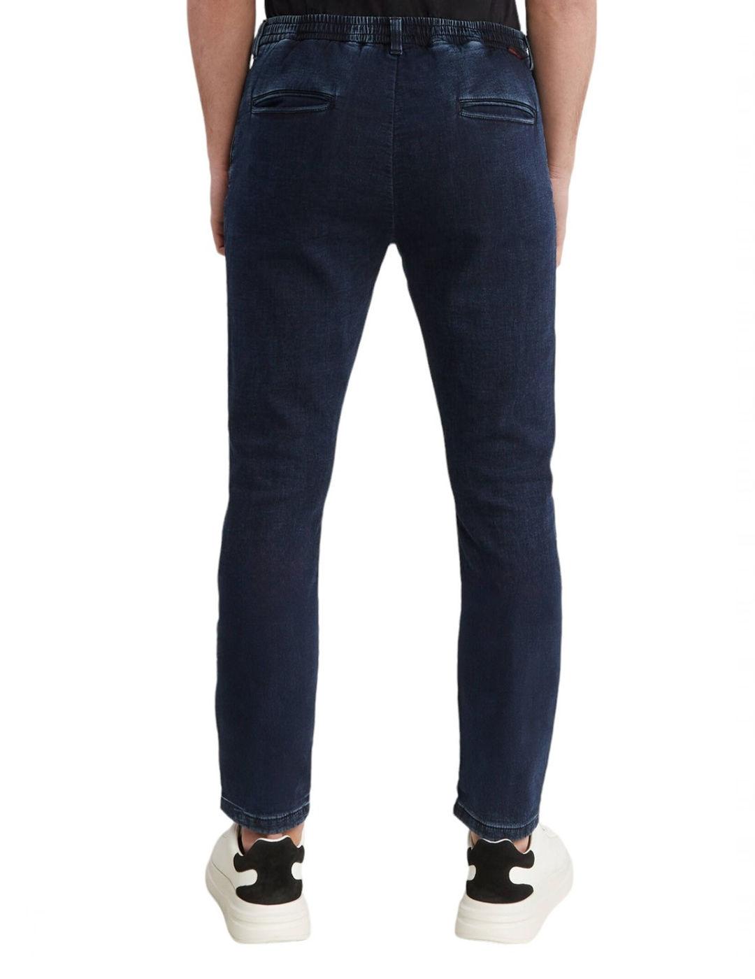 Pantalon Guess Technical azul cintura elástica para hombre