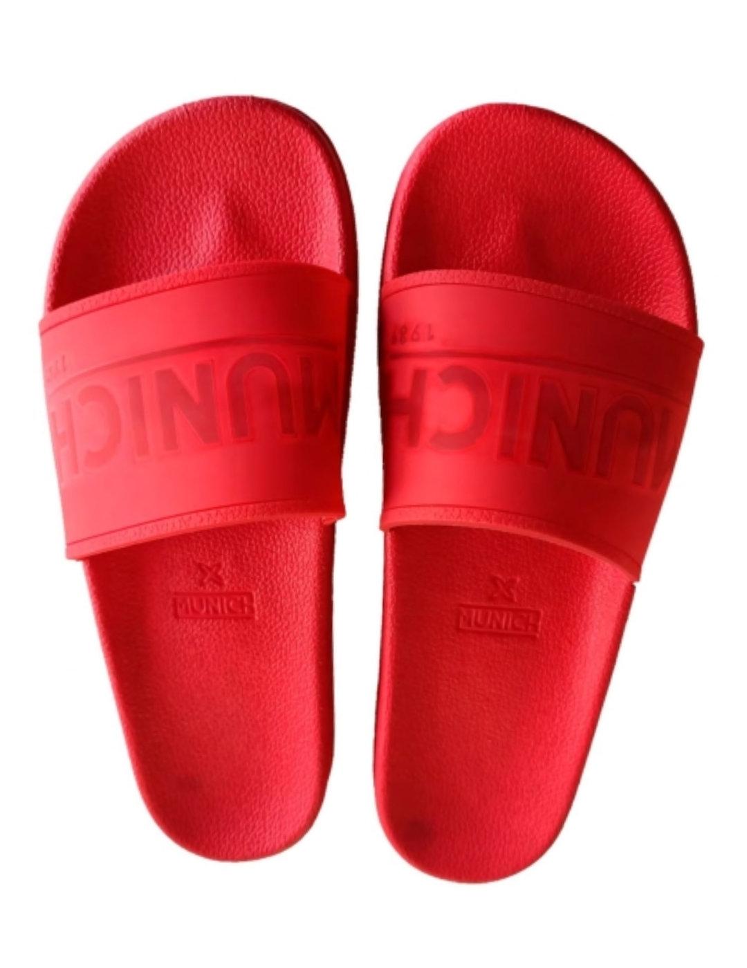 Chanclas Munich Flat slider rojas de tira para hombre