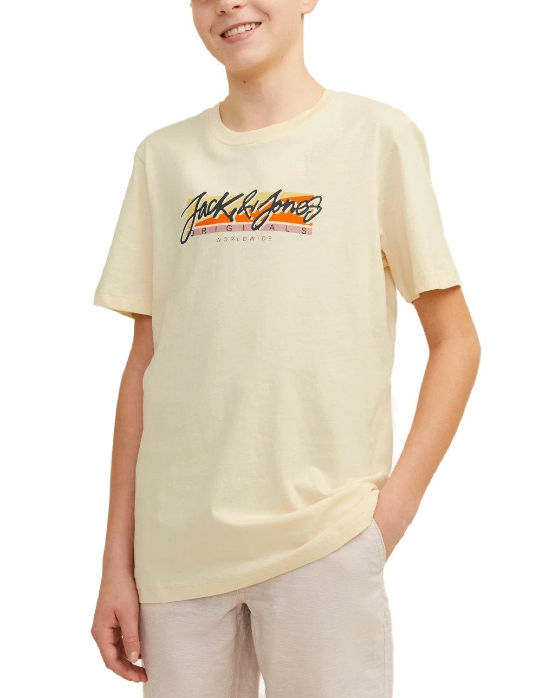 Camiseta Jack&Jones Junior Tampa amarillo manga corta niño