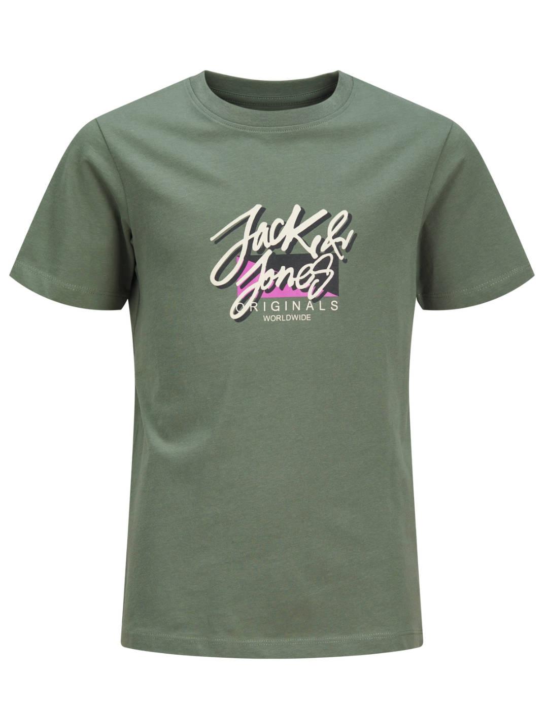 Camiseta Jack&Jones Junior Tampa verde manga corta niño