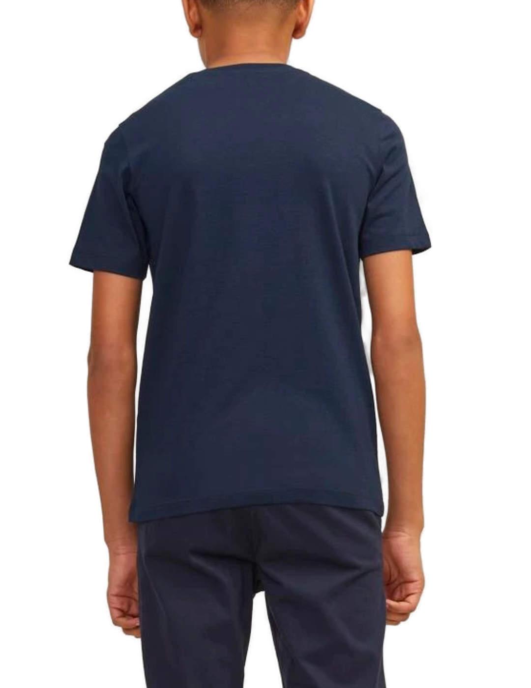Camiseta Jack&Jones Junior Zipon marino manga corta de niño