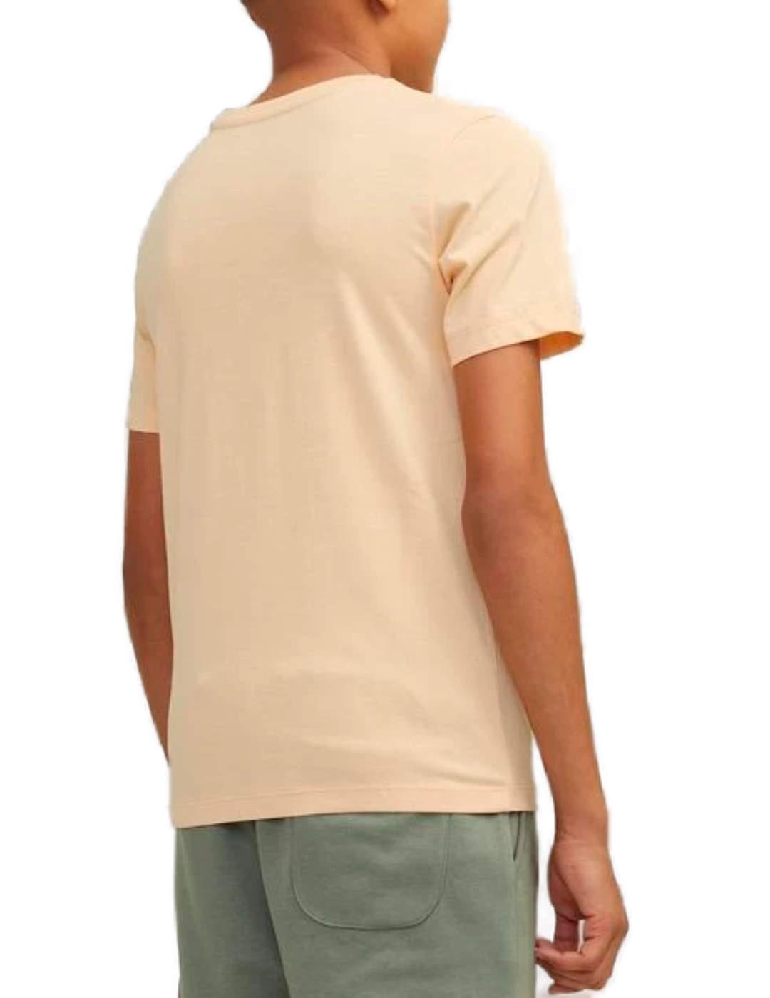 Camiseta Jack&Jones Junior Zipon naranja manga corta de niño
