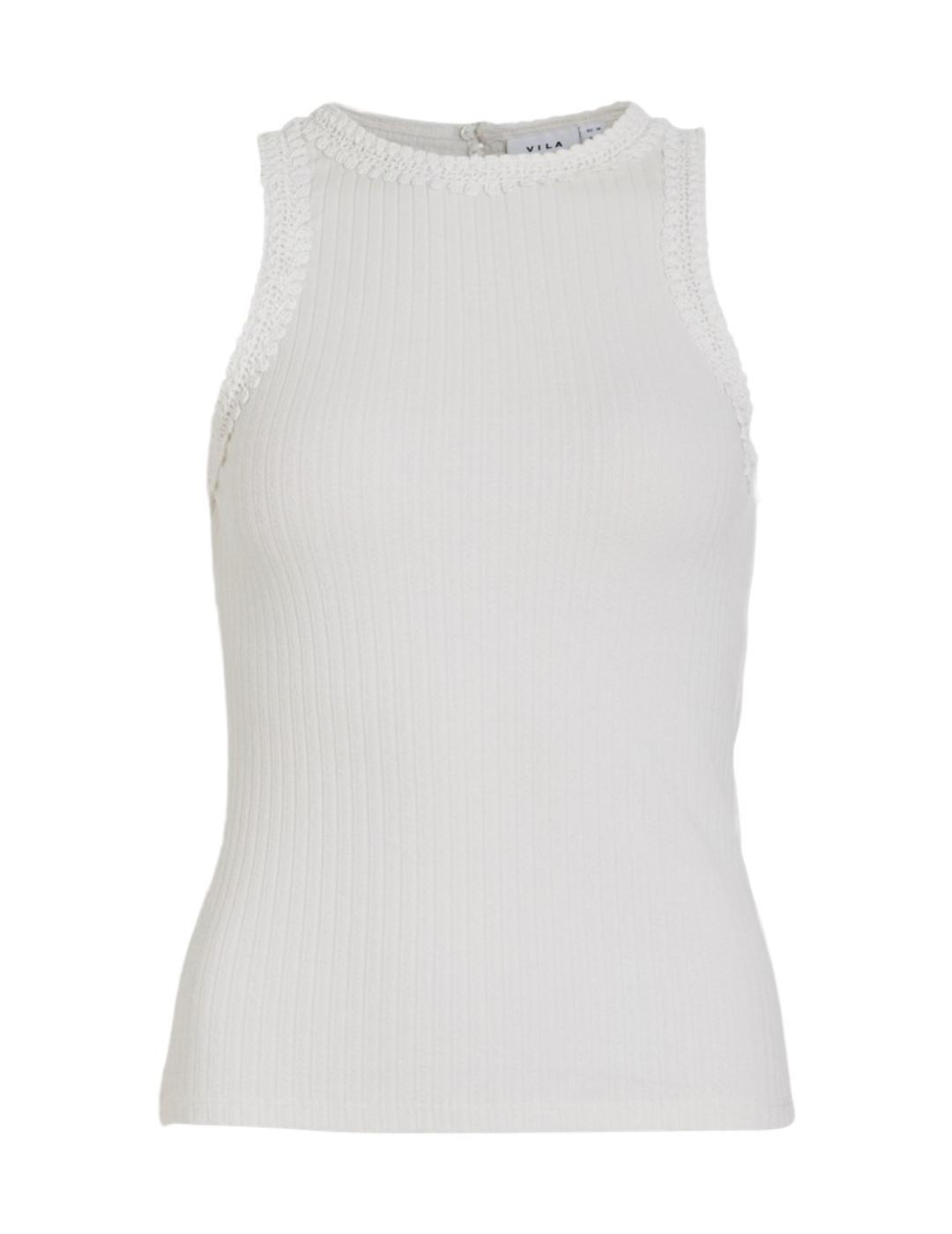 Camiseta Vila Babia blanco cuello halter para mujer