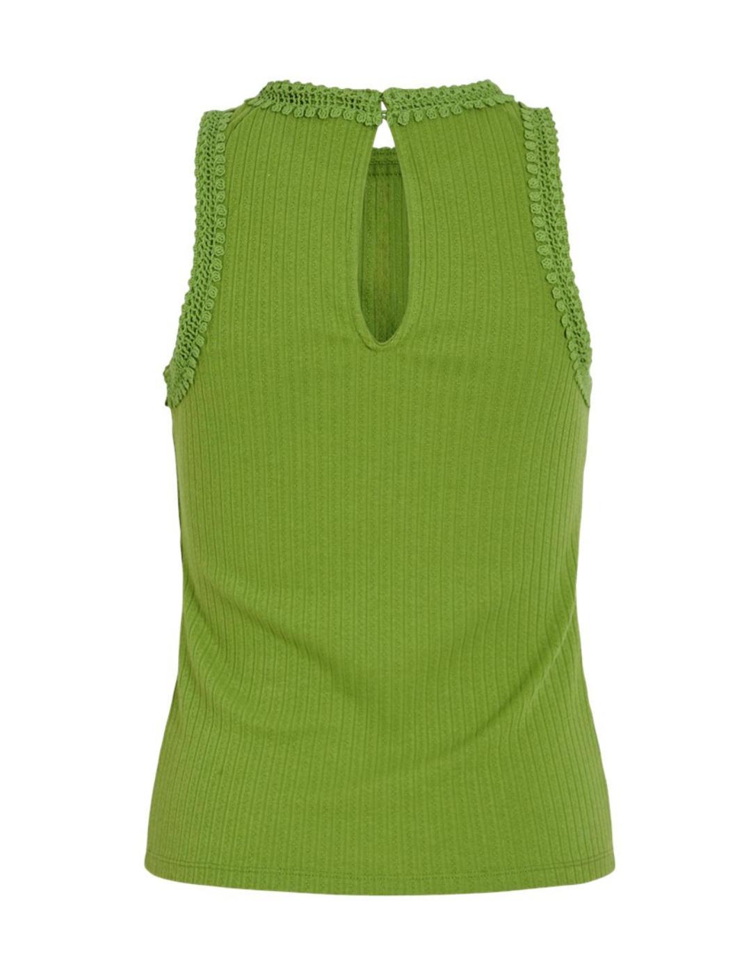 Camiseta Vila Babia verde cuello halter para mujer
