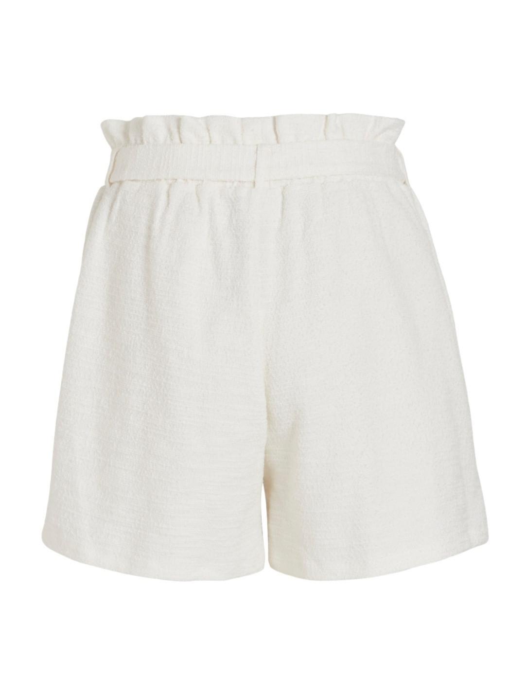 Shorts Vila Amy beige de tela con cinturón para mujer