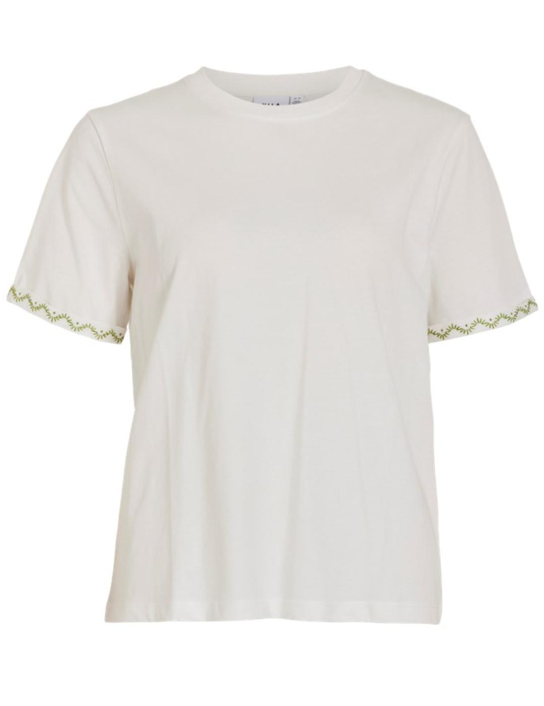Camiseta Vila Sybil blanca EMB manga corta para mujer