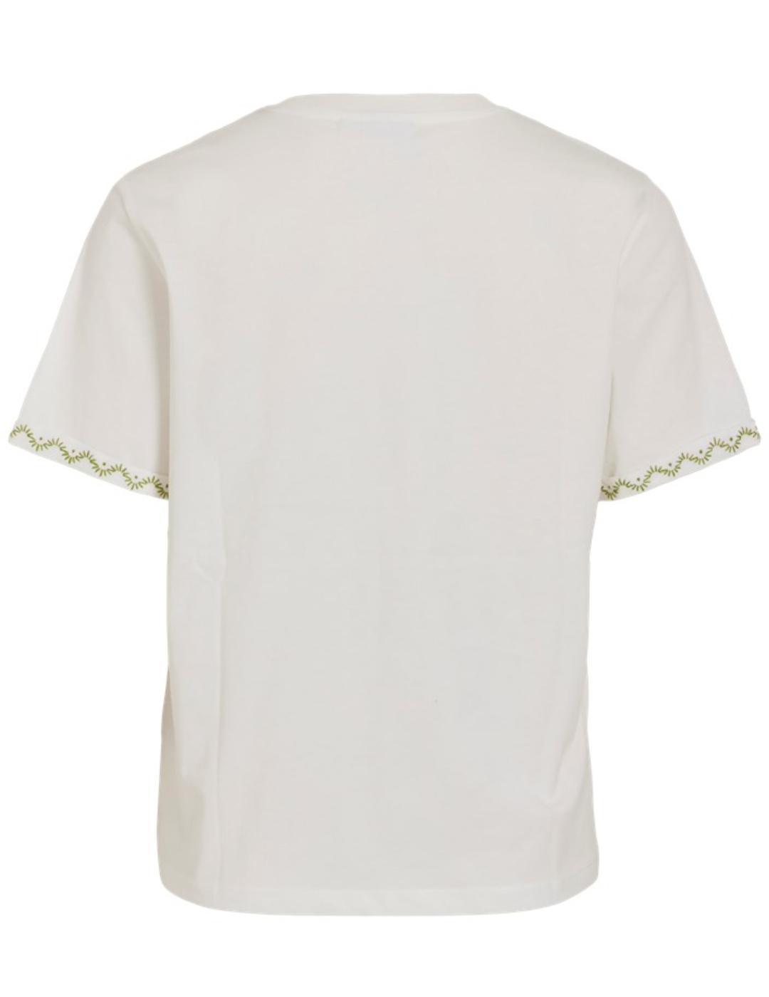 Camiseta Vila Sybil blanca EMB manga corta para mujer