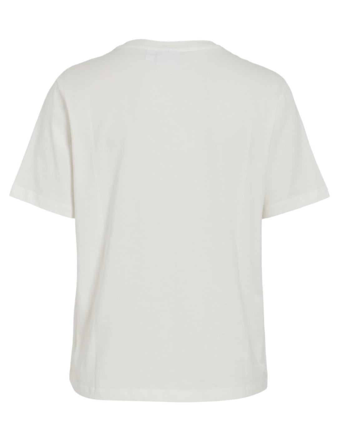 Camiseta Vila Sybil blanca dibujo manga corta de mujer