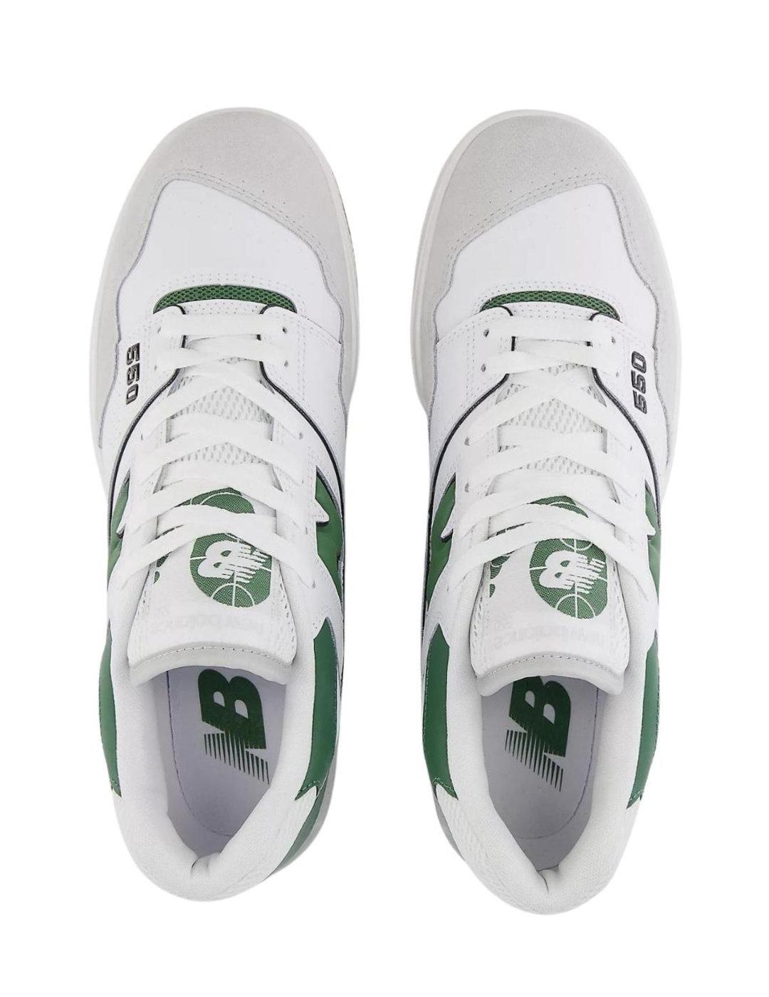 Zapatillas New Balance 550 blanco y verde para hombre