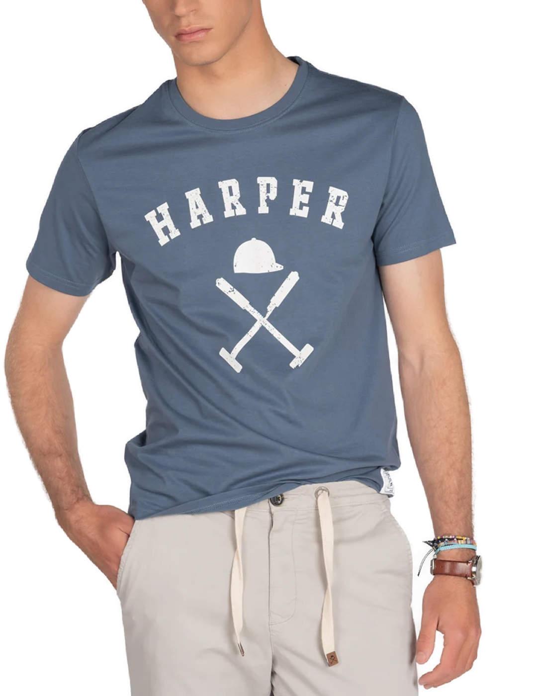 Camiseta Harper&Neyer new england azul manga corta de hombre