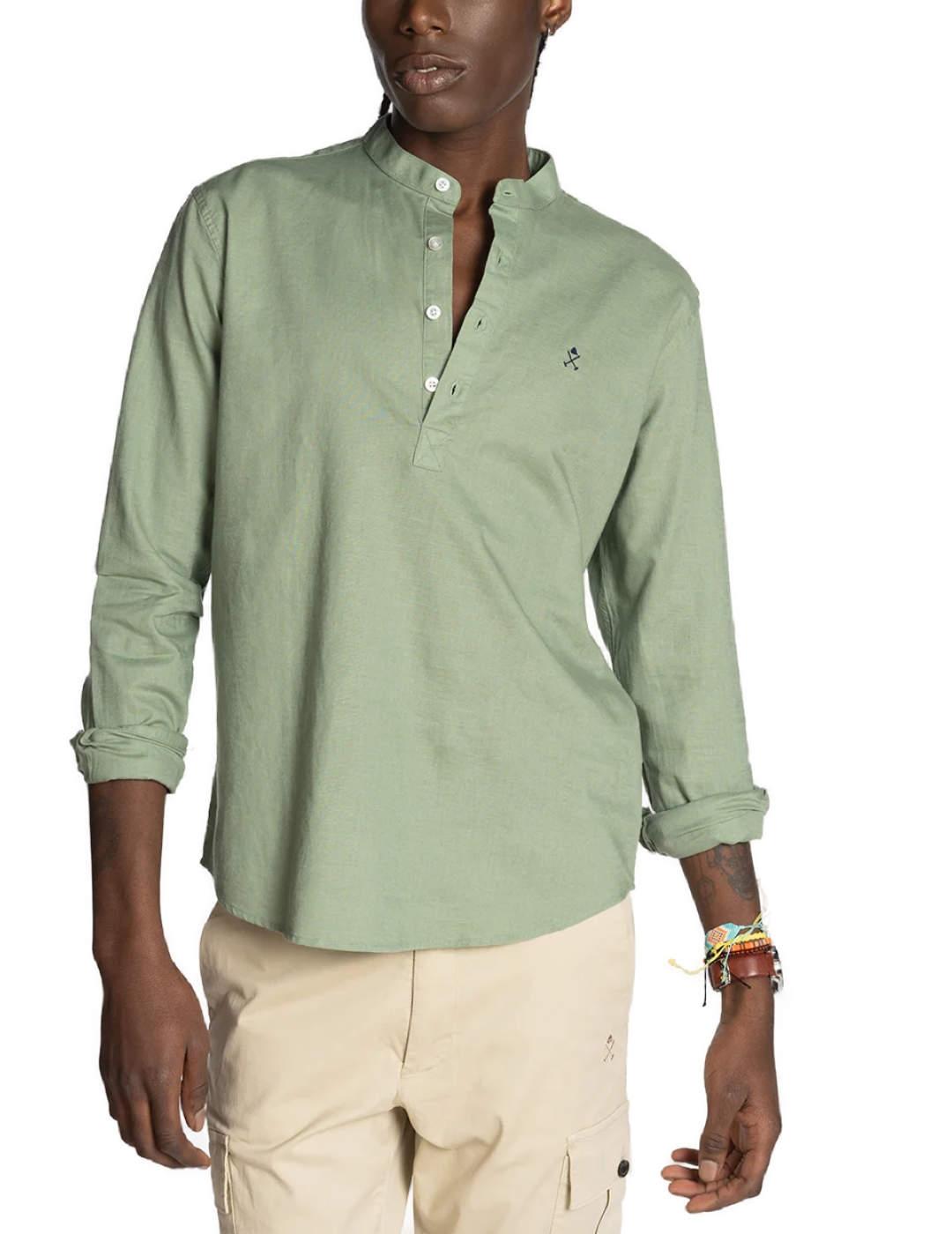 Polera Harper&Neyer verde cuello mao para hombre