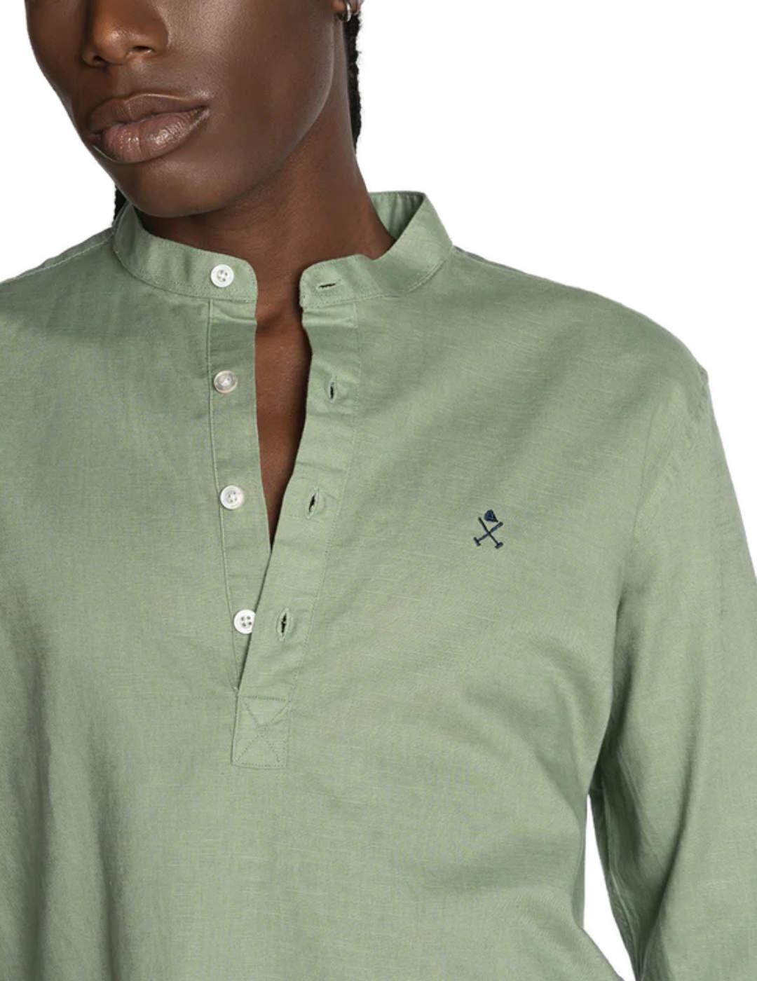 Polera Harper&Neyer verde cuello mao para hombre