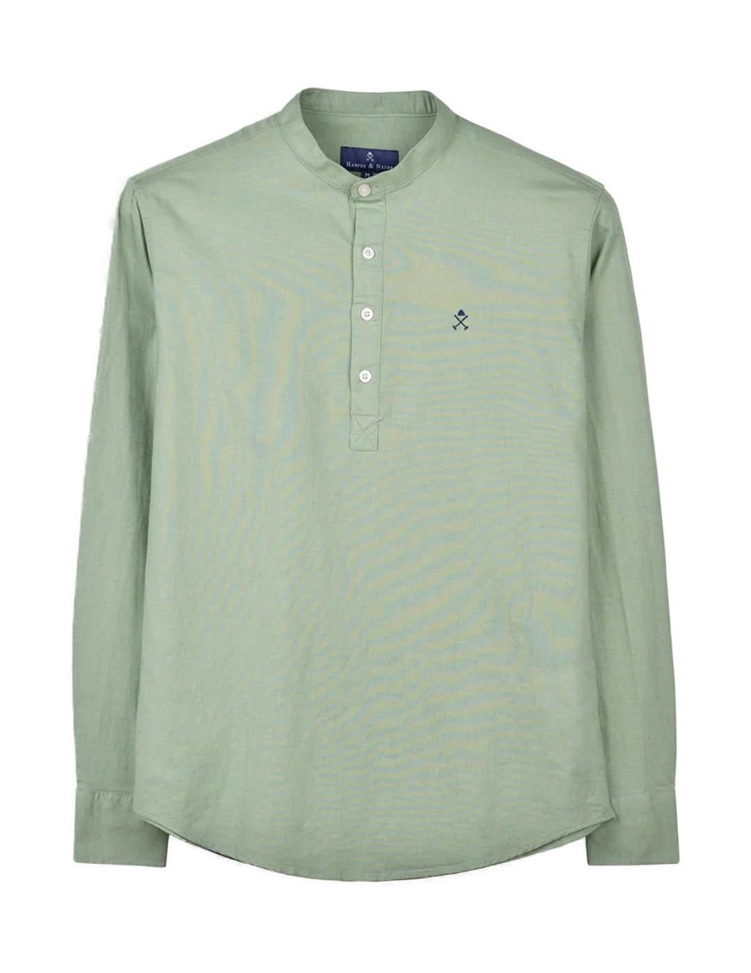 Polera Harper&Neyer verde cuello mao para hombre