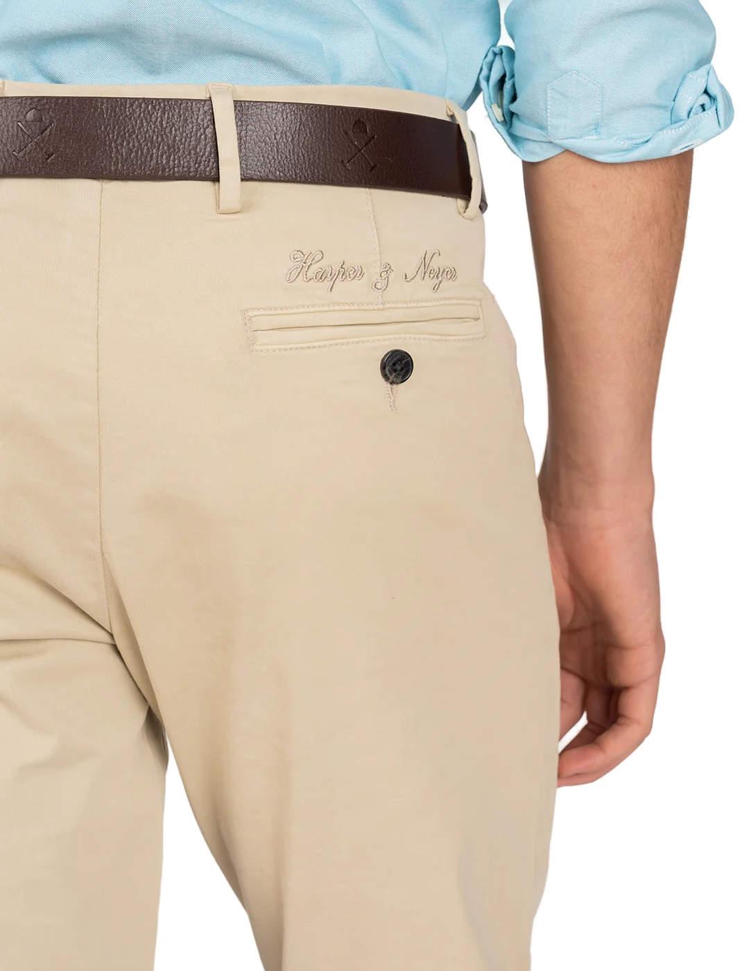 Pantalón Harper&Neyer chino beige slim de hombre
