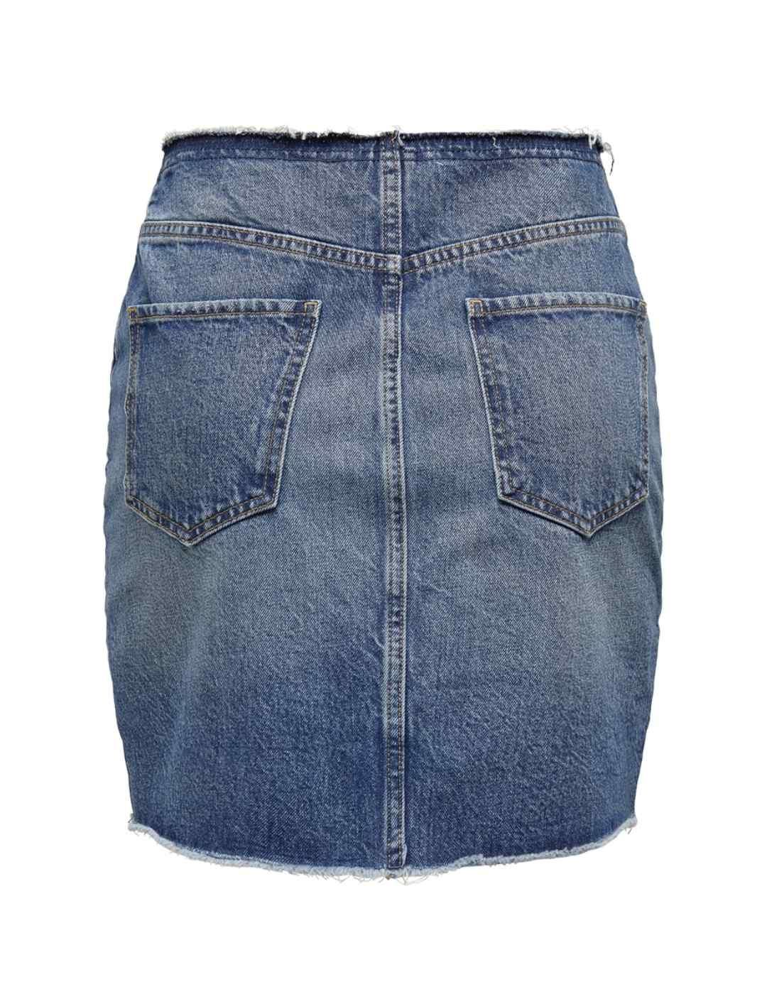 Falda Only Viola denim azul corta con rotos para mujer