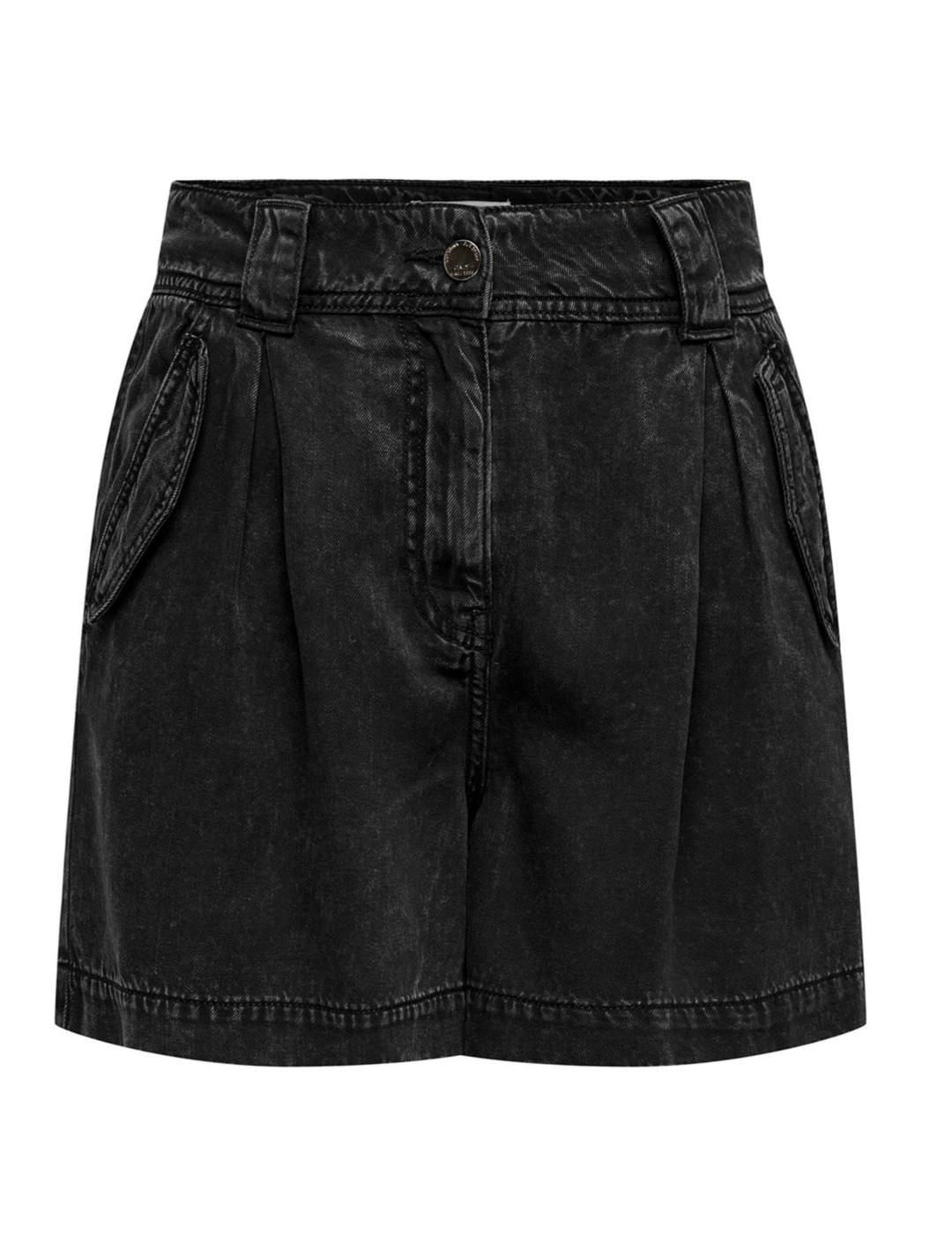 Shorts Only Kenya negro desgastado regular para mujer