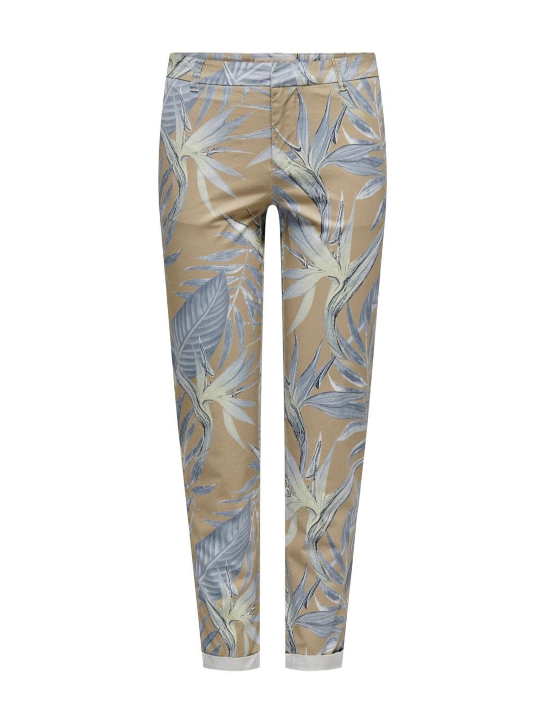 Pantalón Only Bianca beige estampado slim de mujer