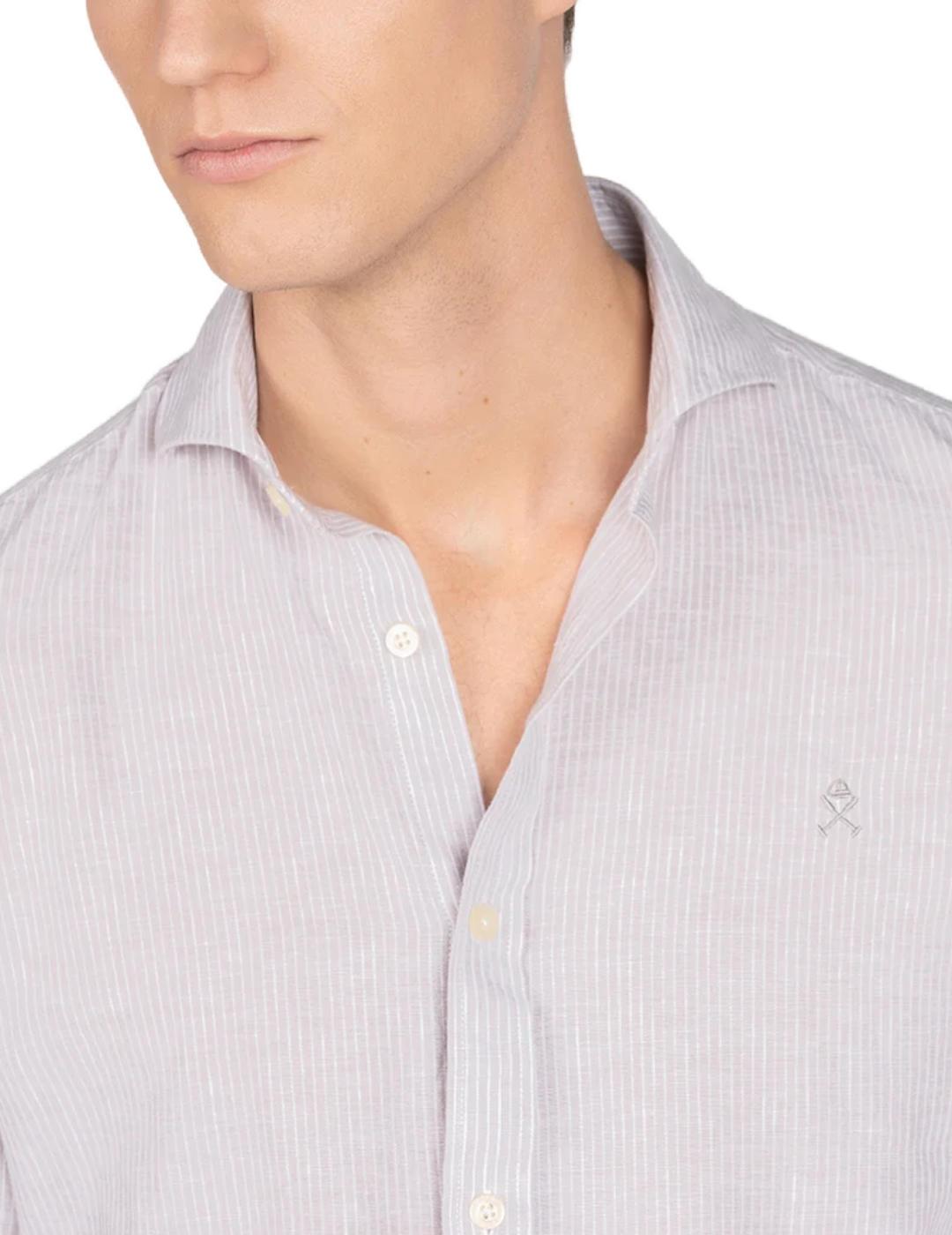 Camisa Harper Venice beige de lino para hombre