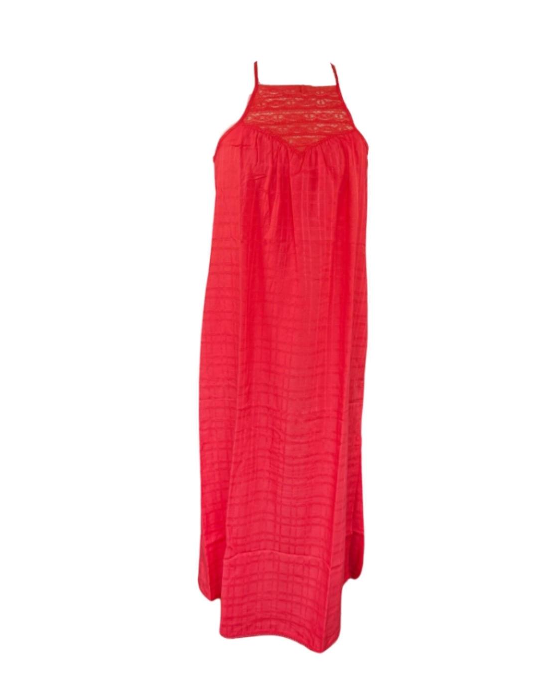 Vestido largo Superdry coral de lino para mujer