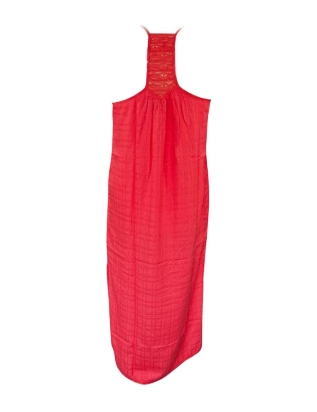 Vestido largo Superdry coral de lino para mujer