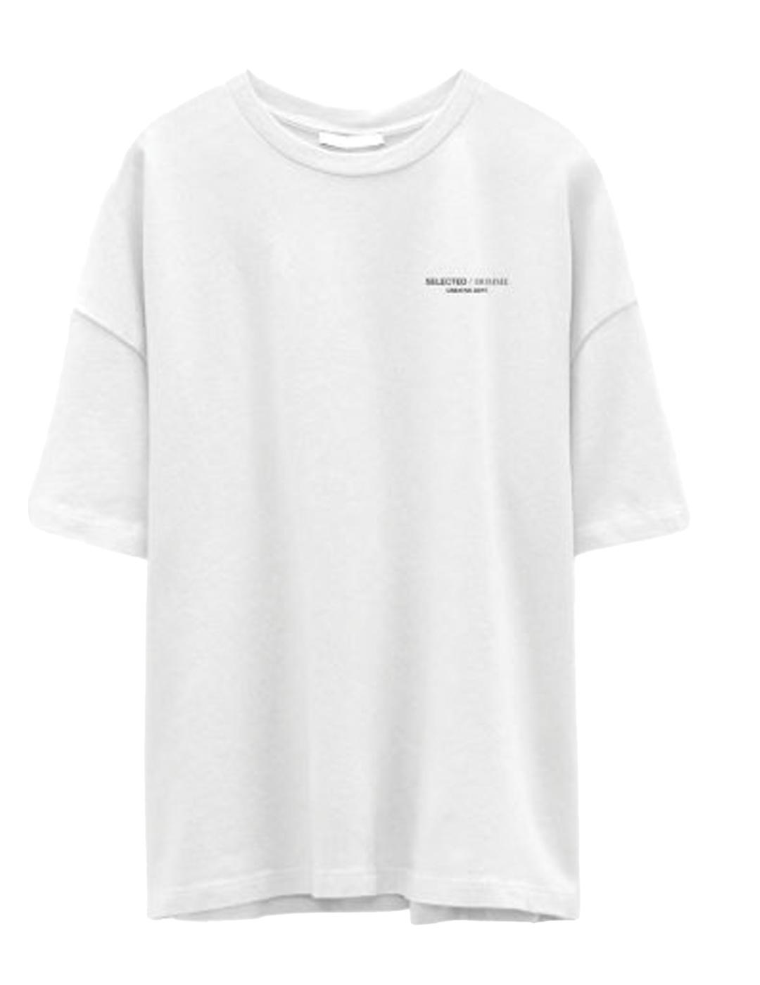 Camiseta Selected Henty blanco manga corta para hombre