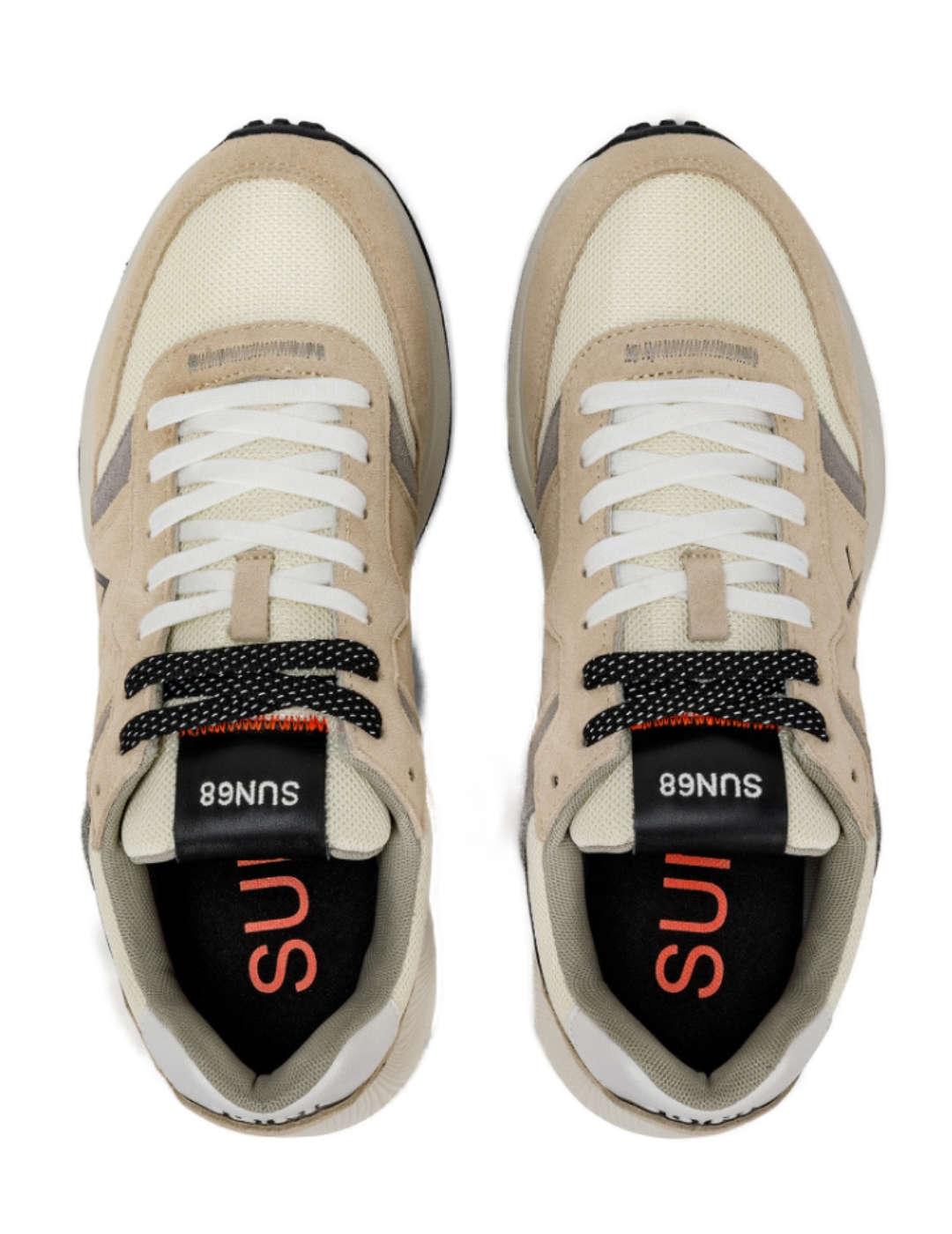 Zapatillas Sun68 Daddy blanco, beige y negro de hombre