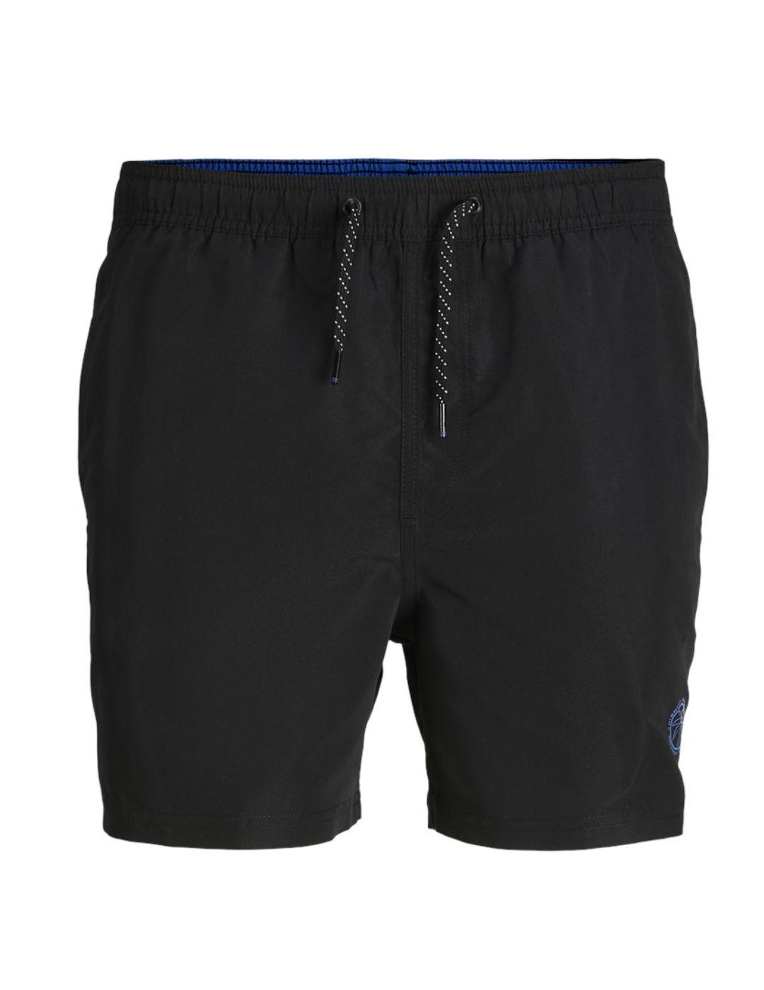 Bañador Jack&Jones Fiji negro cordón de ajuste de hombre