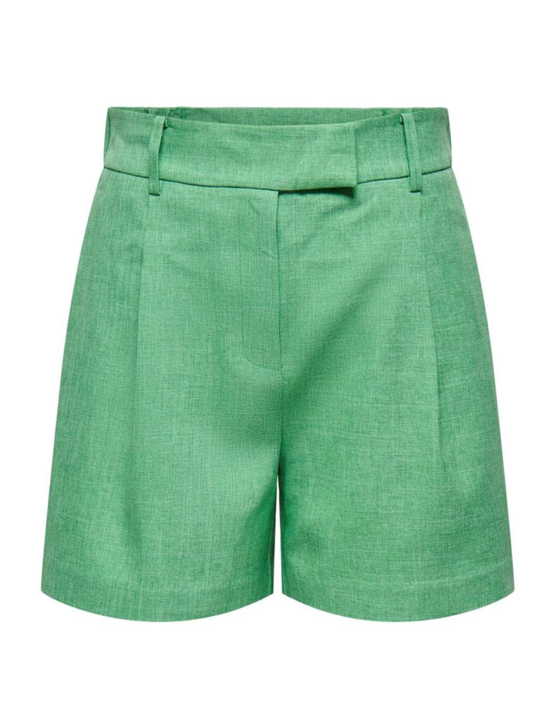 Shorts corto Only de pinzas color verde para mujer
