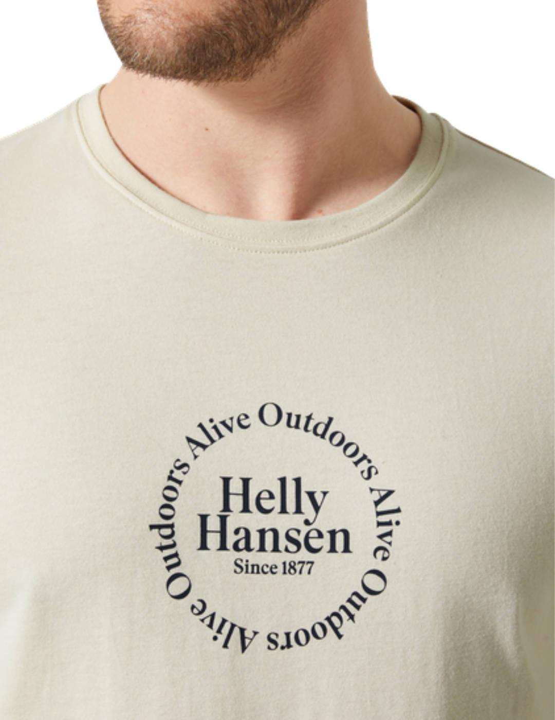 Camiseta Helly Hansen amarillo pastel manga corta de hombre