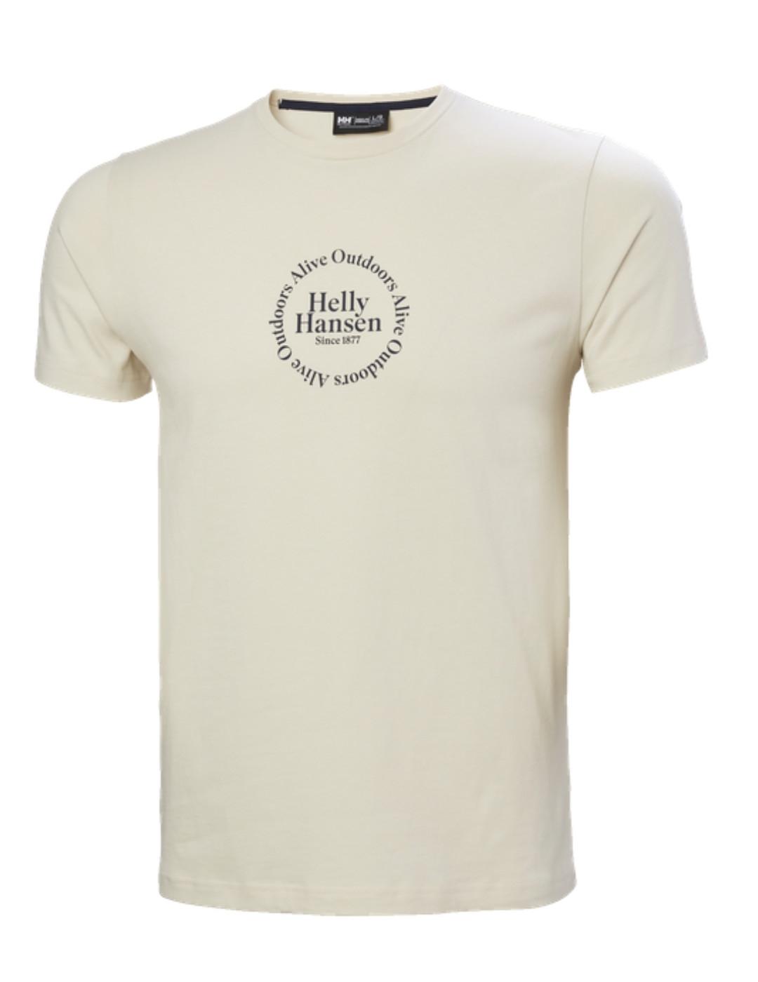 Camiseta Helly Hansen beige para hombre-NE