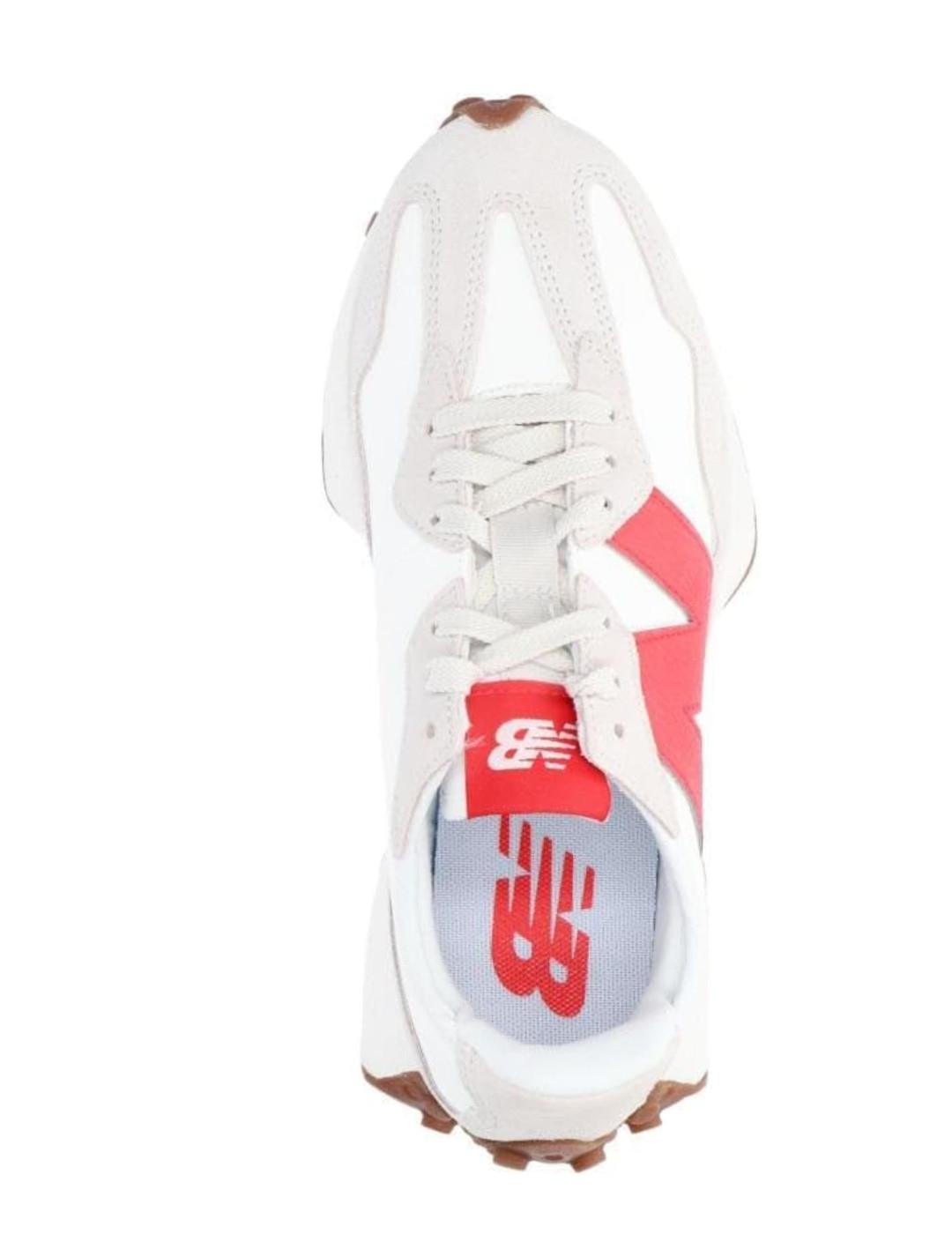 Zapatillas New Balance 327 blanca N rojo unisex
