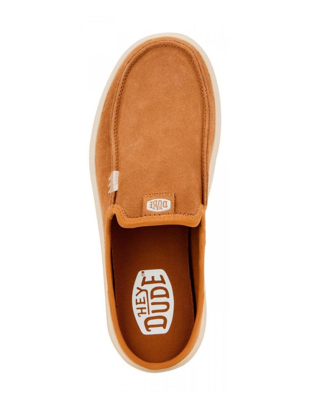 Zueco HeyDude Wally camel con plataforma para mujer