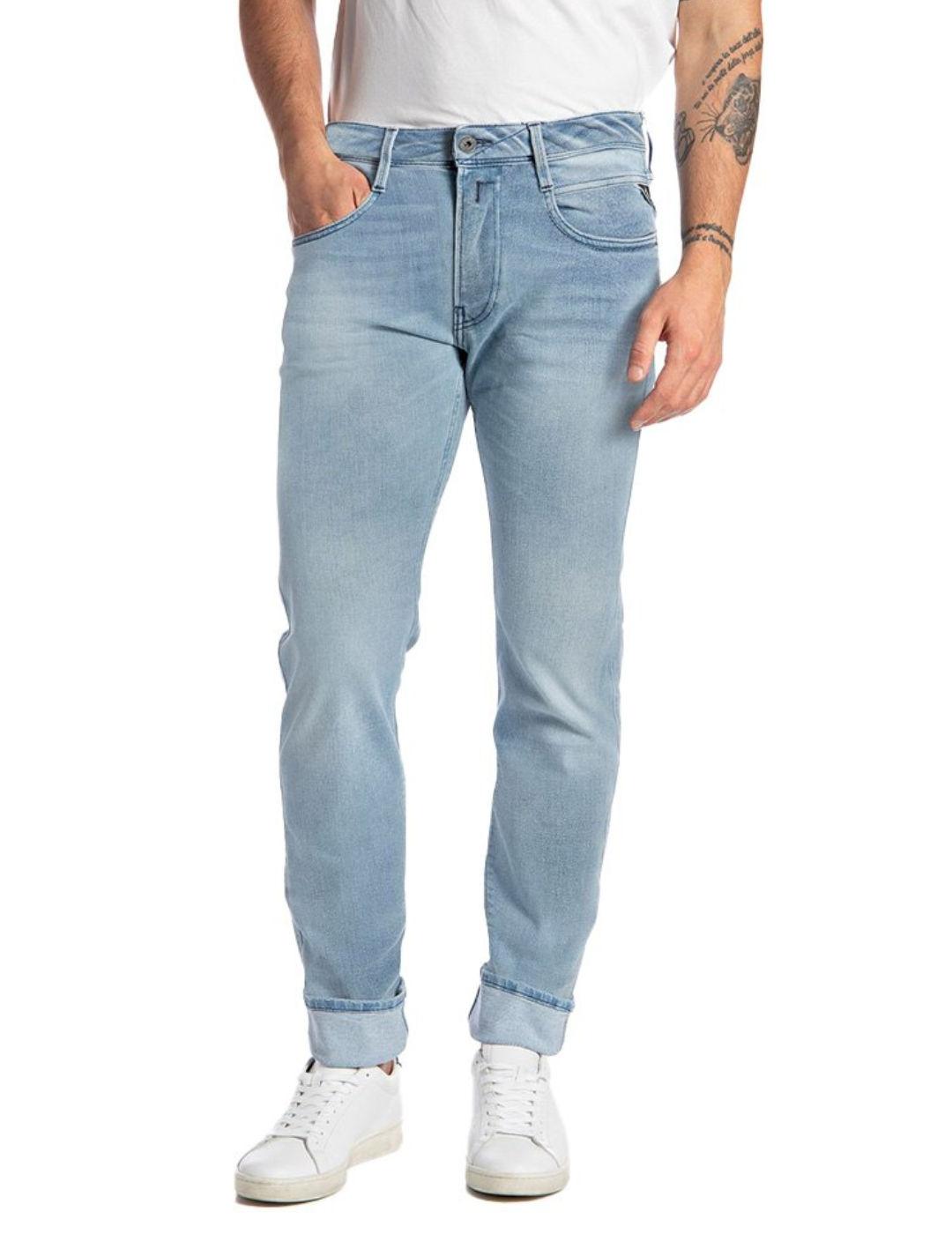 Pantalón vaquero Replay Anbass azul claro para hombre