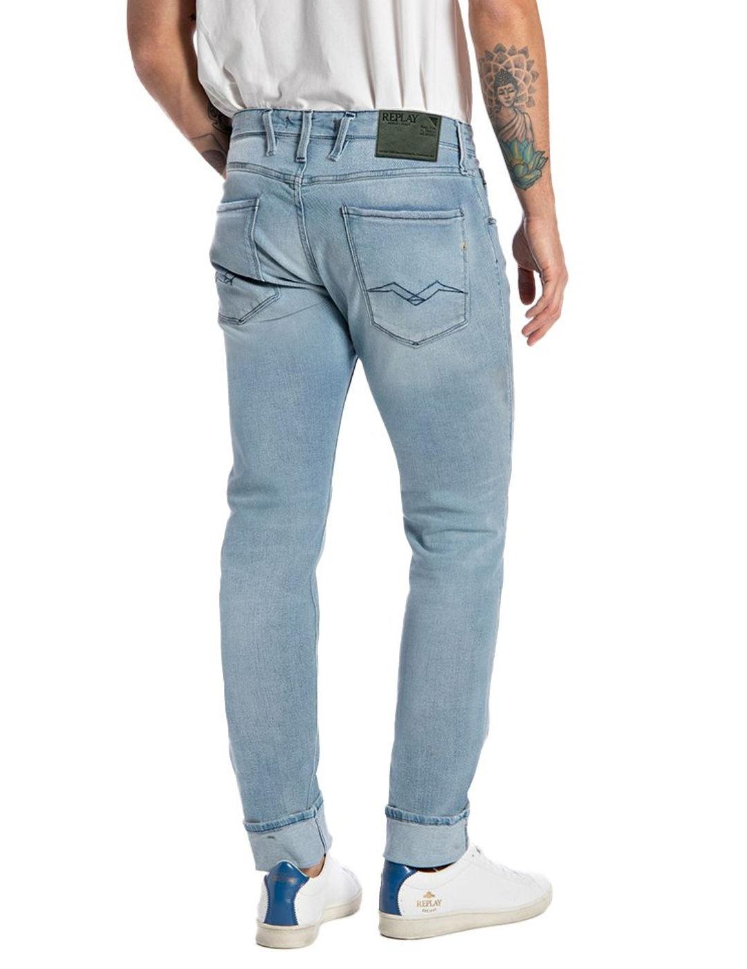 Pantalón vaquero Replay Anbass azul claro para hombre