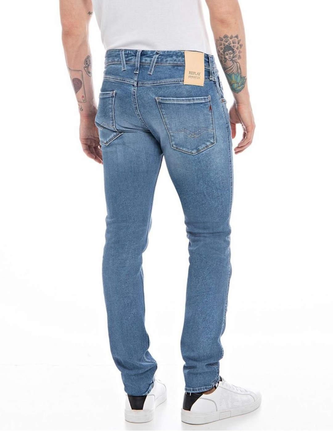 Pantalón vaquero Replay Anbass azul rotos para hombre