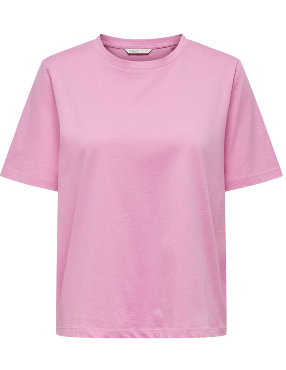 Camiseta Only rosa manga corta para mujer