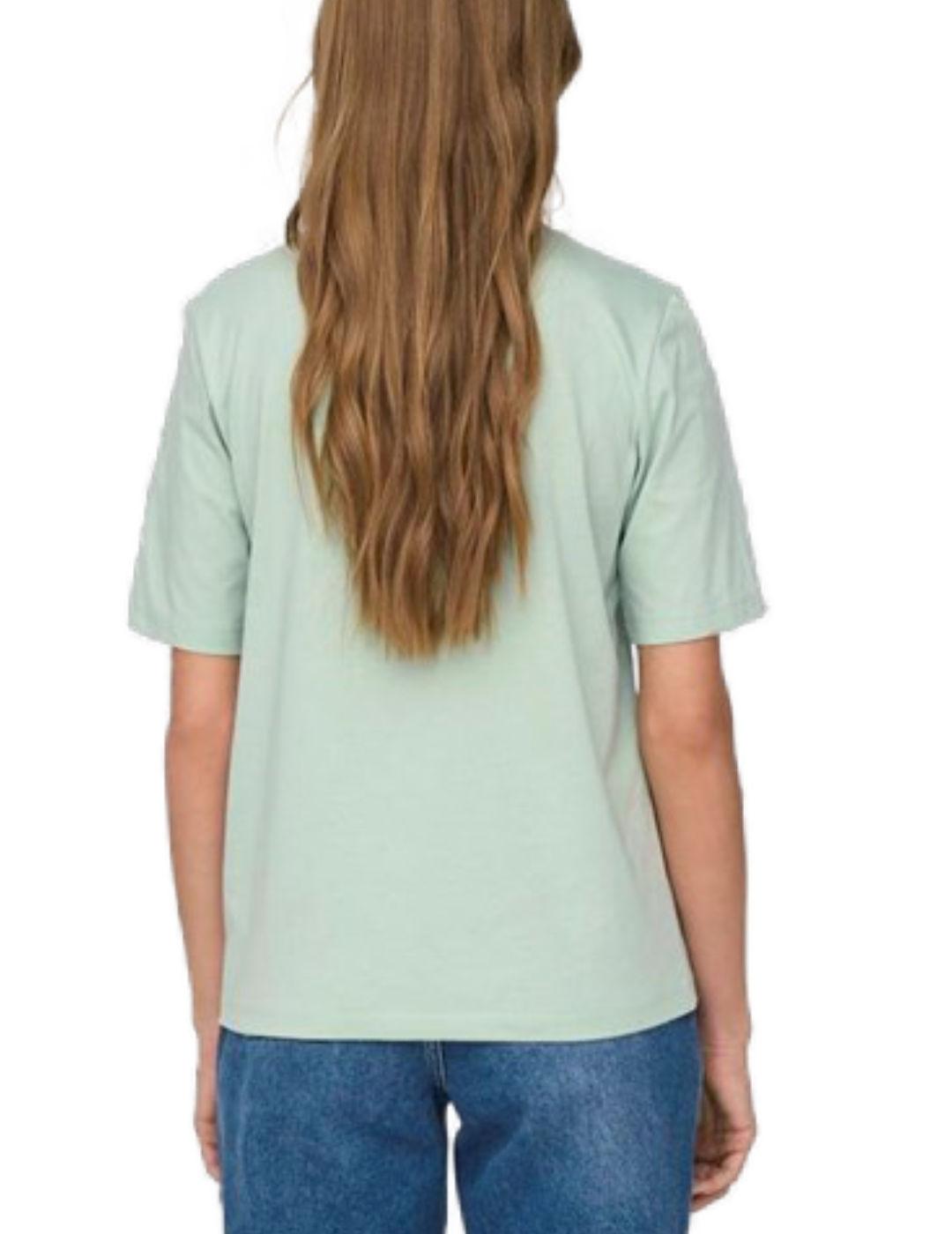 Camiseta Only verde agua manga corta para mujer