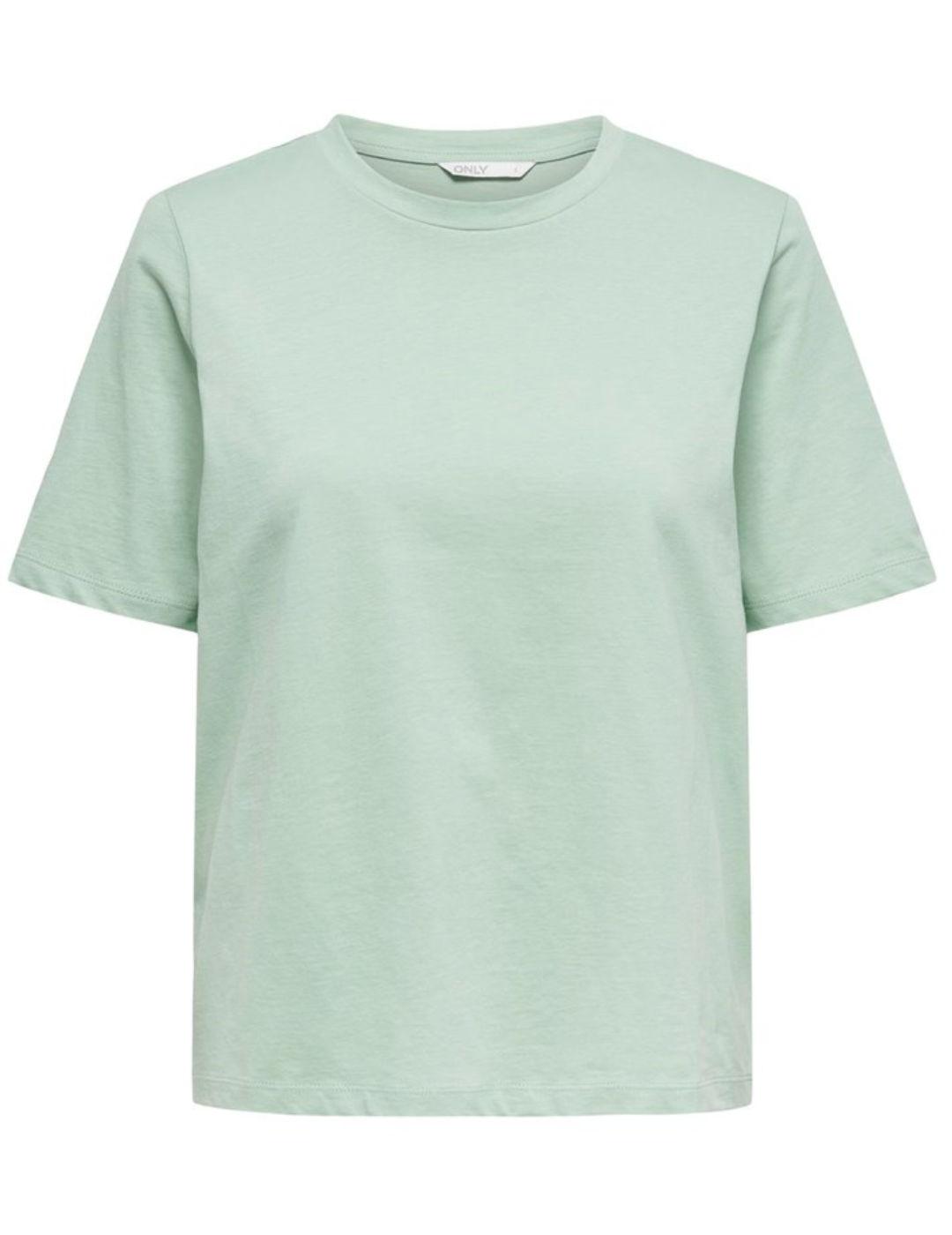 Camiseta Only verde agua manga corta para mujer