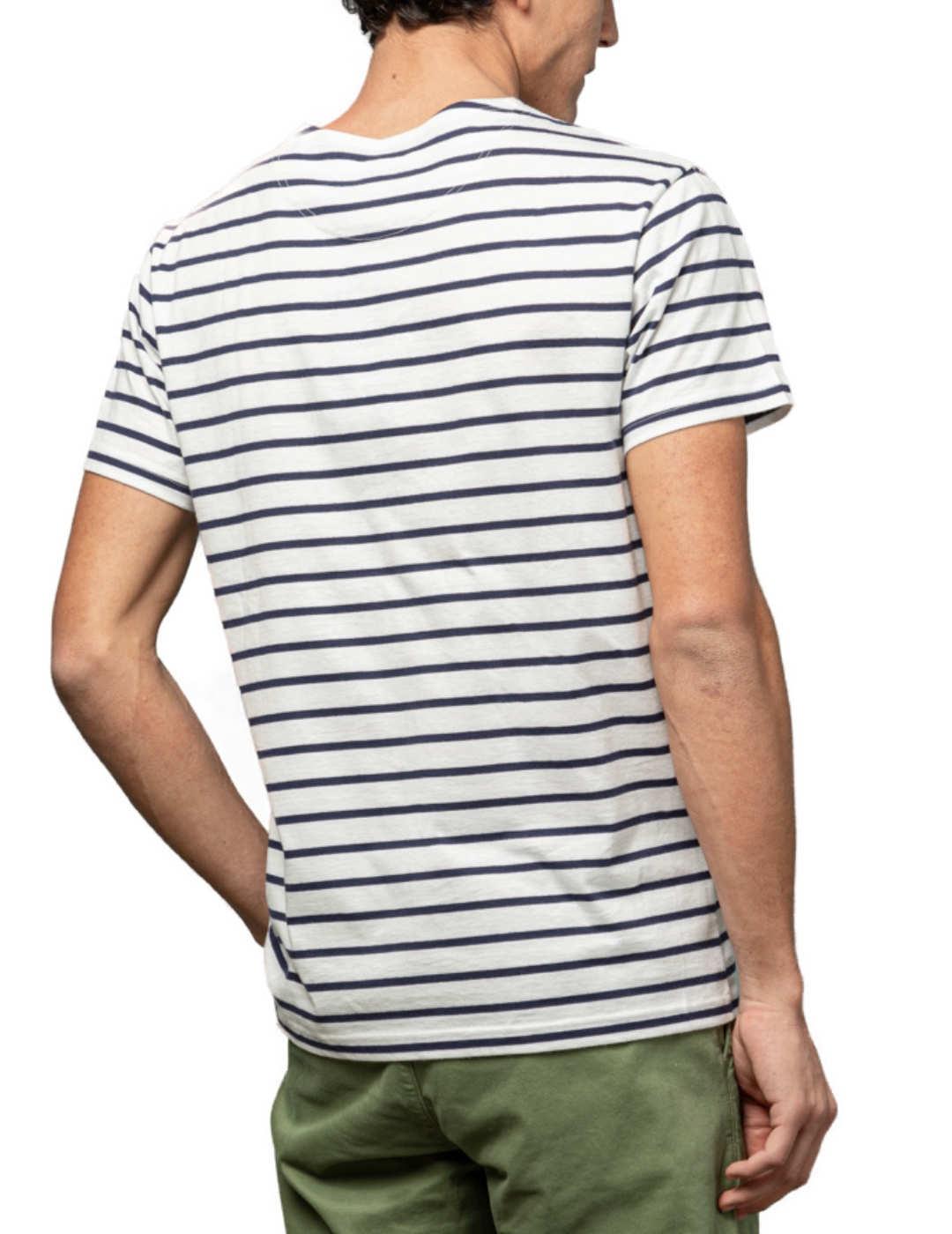Camiseta Scotta Breton blanco con rayas para hombre