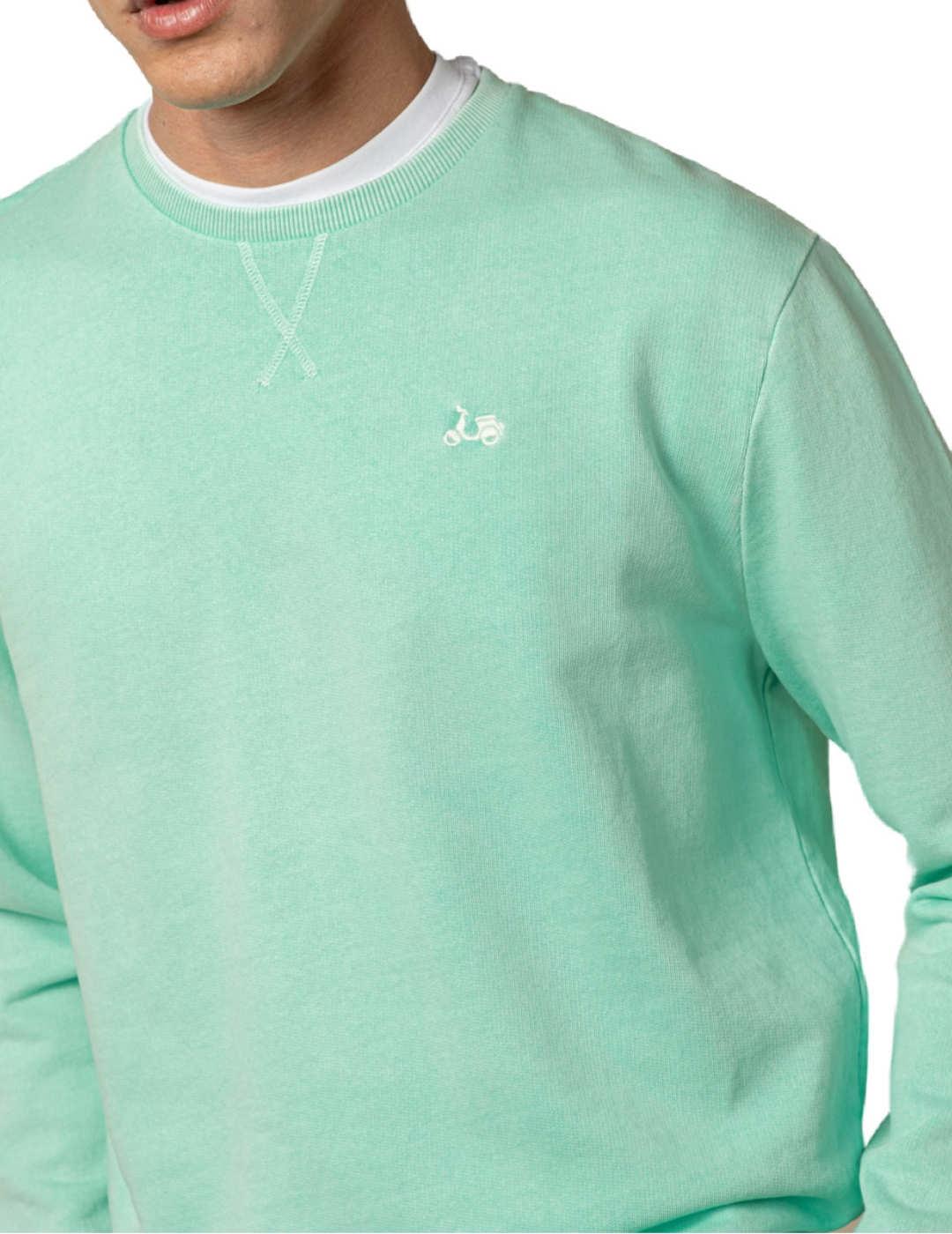 Sudadera Scotta Classic verde agua sin capucha para hombre