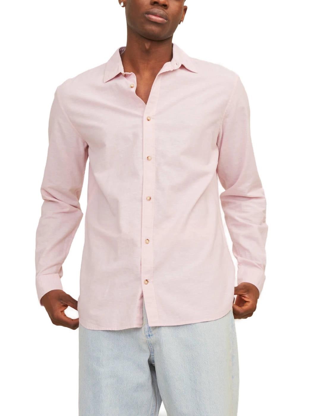 Camisa Jack&Jones Summer rosa manga corta para hombre