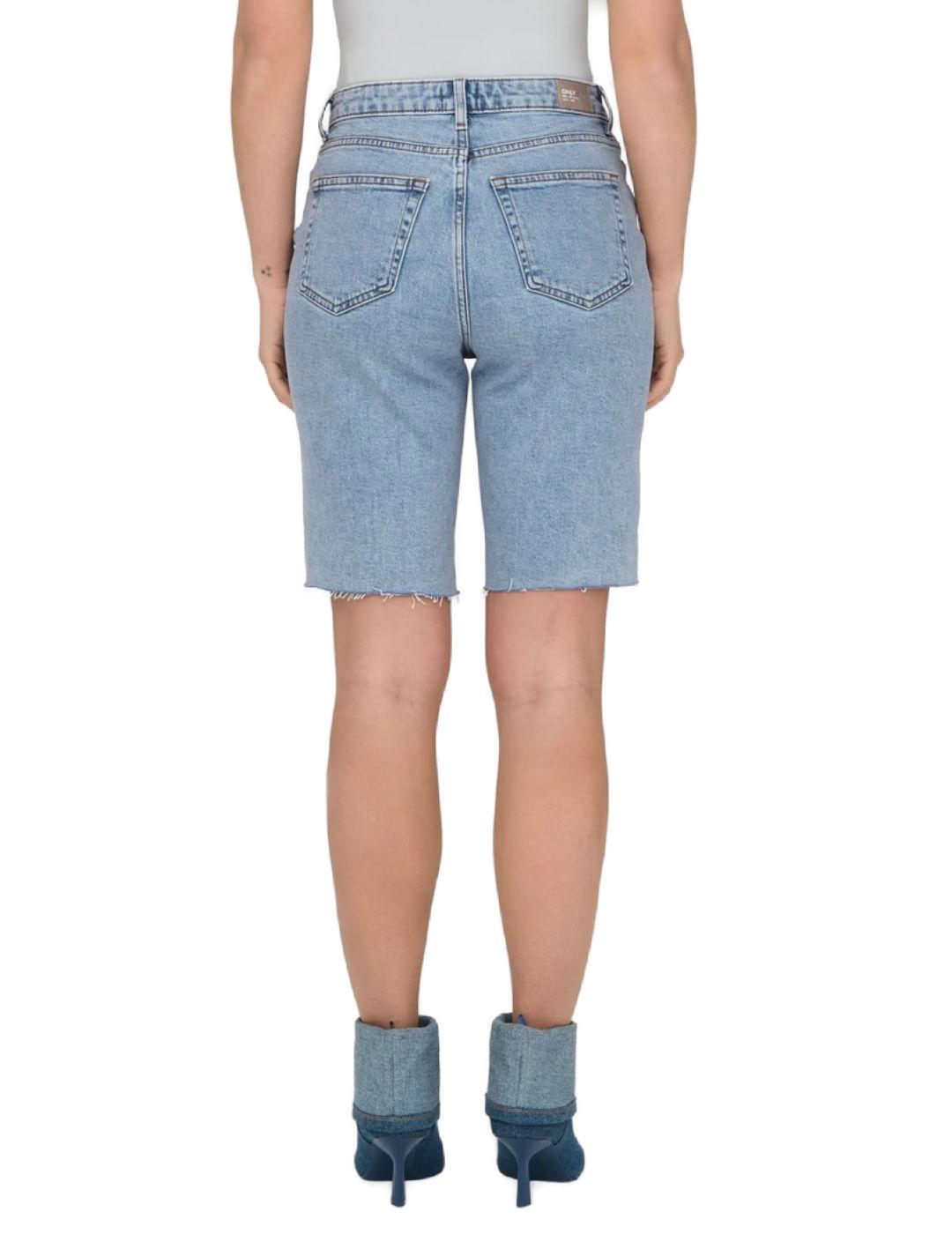 Short Only Emily azul claro denim Slim para mujer