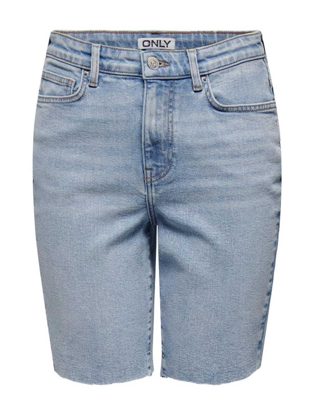 Short Only Emily azul claro denim Slim para mujer