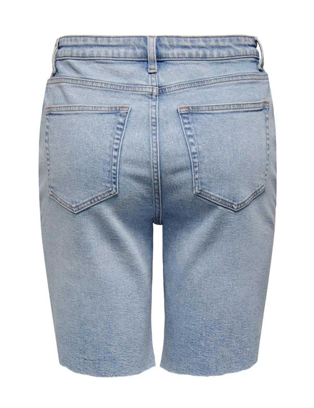 Short Only Emily azul claro denim Slim para mujer