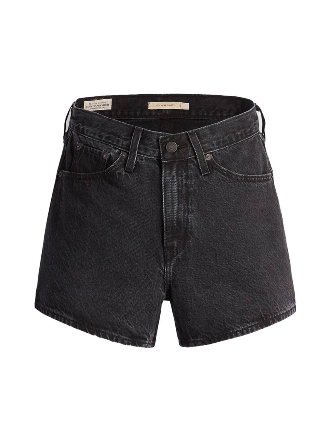 Shorts Levi´s 80S mom negros desgastados de mujer