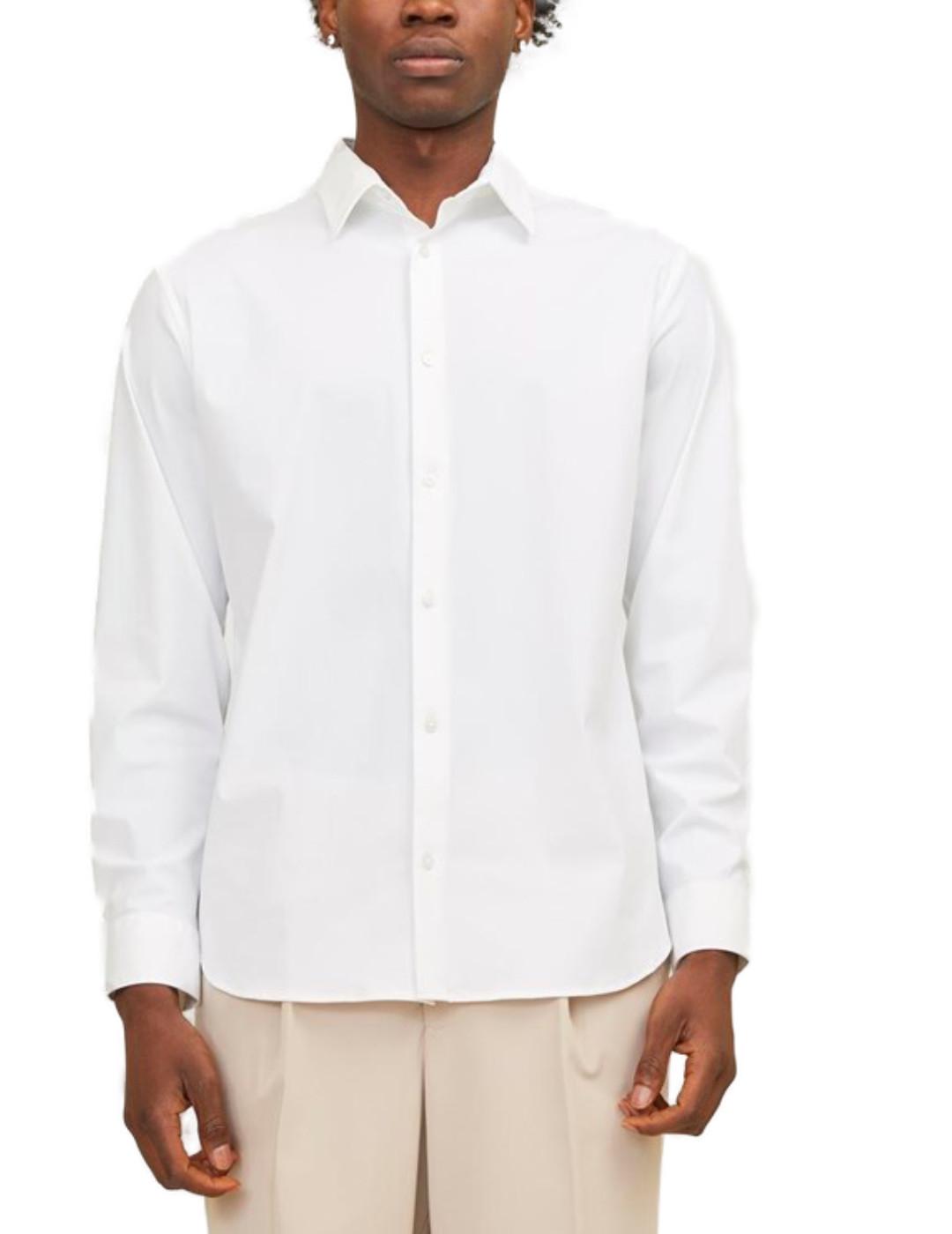 Camisa Jack&Jones Active blanco manga larga para hombre